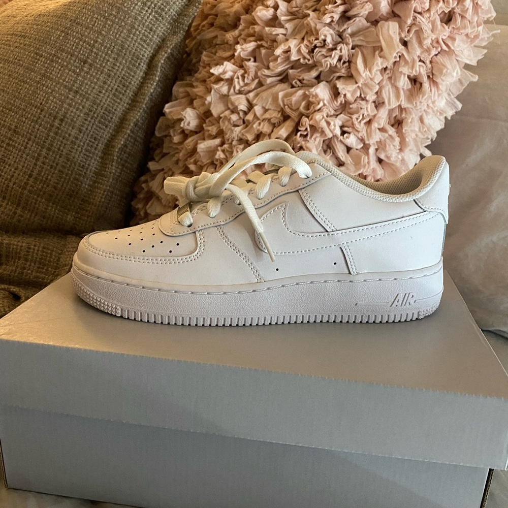 Brand new white Air Forces 1 LE. size 6y